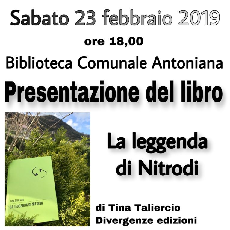 PRESENTAZIONE DEL LIBRO “LA LEGGENDA DI NITRODI”