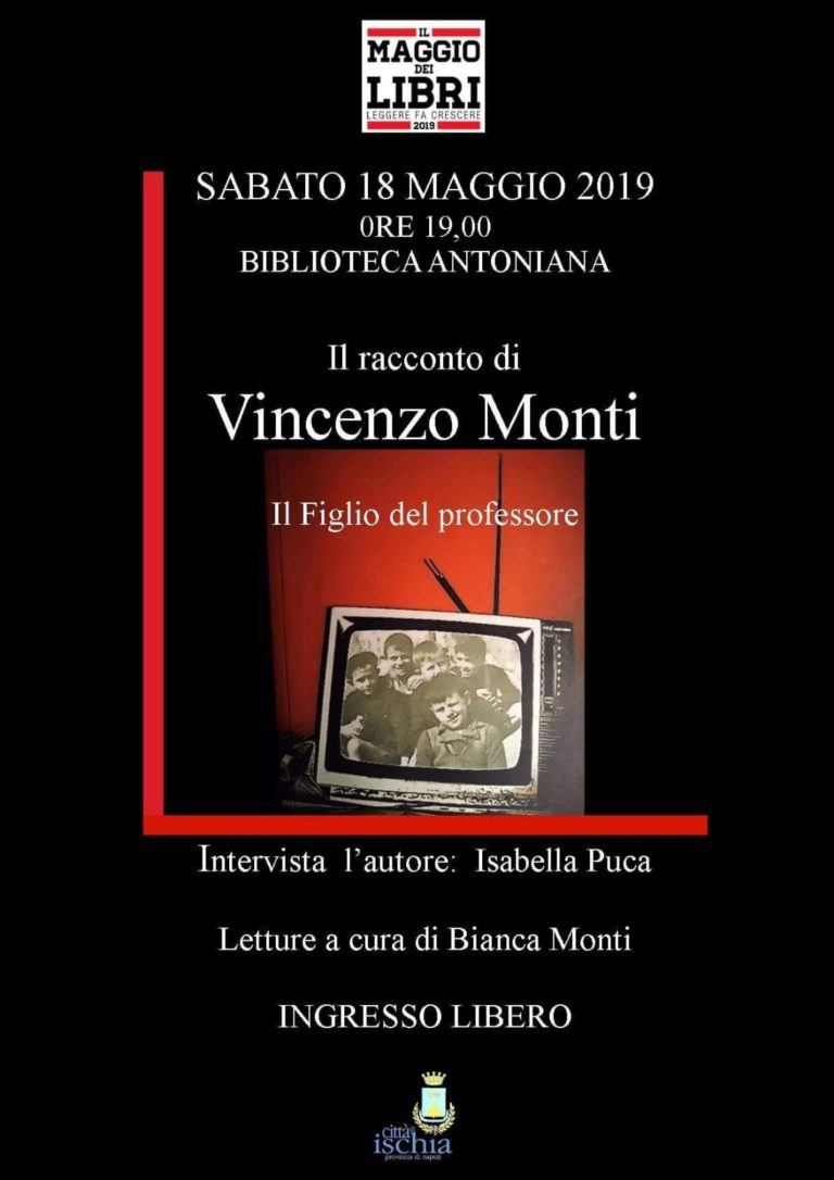 IL FIGLIO DEL PROFESSORE, LA PRESENTAZIONE SABATO 18 ALL’ANTONIANA