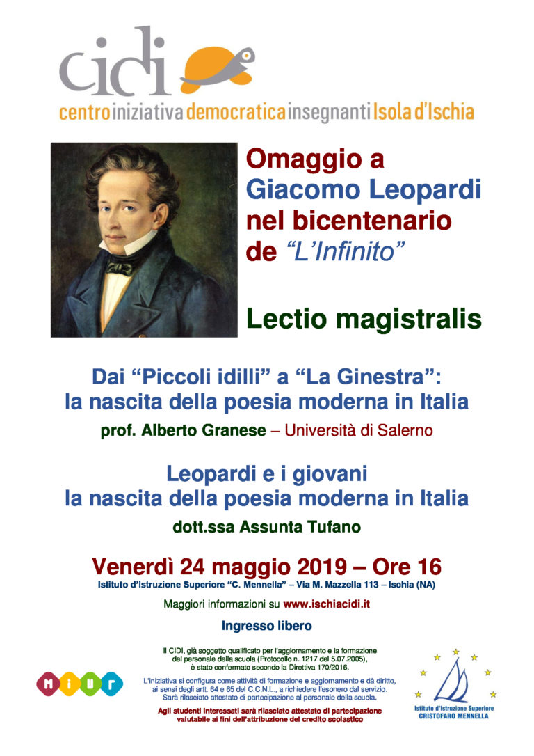 OMAGGIO A GIACOMO LEOPARDI NEL BICENTENARIO DE “L’INFINITO”: ROMPERE I LIMITI IMPOSTI DA OPPRESSIVE FRONTIERE