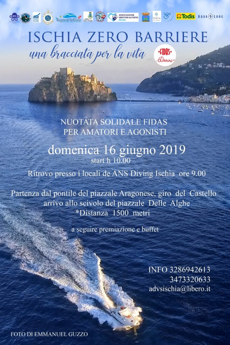 ISCHIA, #ZEROBARRIERE UNA BRACCIATA PER LA VITA, SABATO LA PRESENTAZIONE
