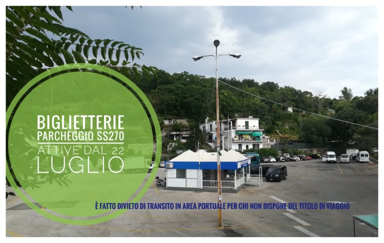 AREA PORTUALE: DA LUNEDI’ 22 LUGLIO ATTIVE LE BIGLIETTERIE AL PARCHEGGIO EX GUERRA