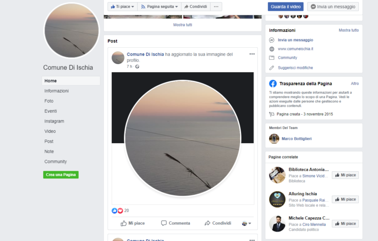 GIALLO SULLA PAGINA DEL COMUNE DI ISCHIA: L’AMMINISTRAZIONE COSTRETTA A CREARNE UNA NUOVA