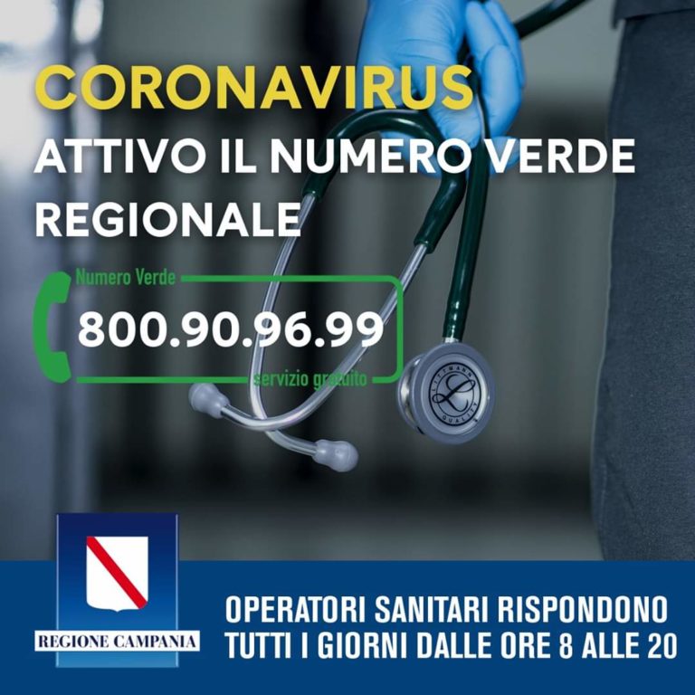 CORONAVIRUS, IL COMUNICATO DELLA REGIONE CAMPANIA