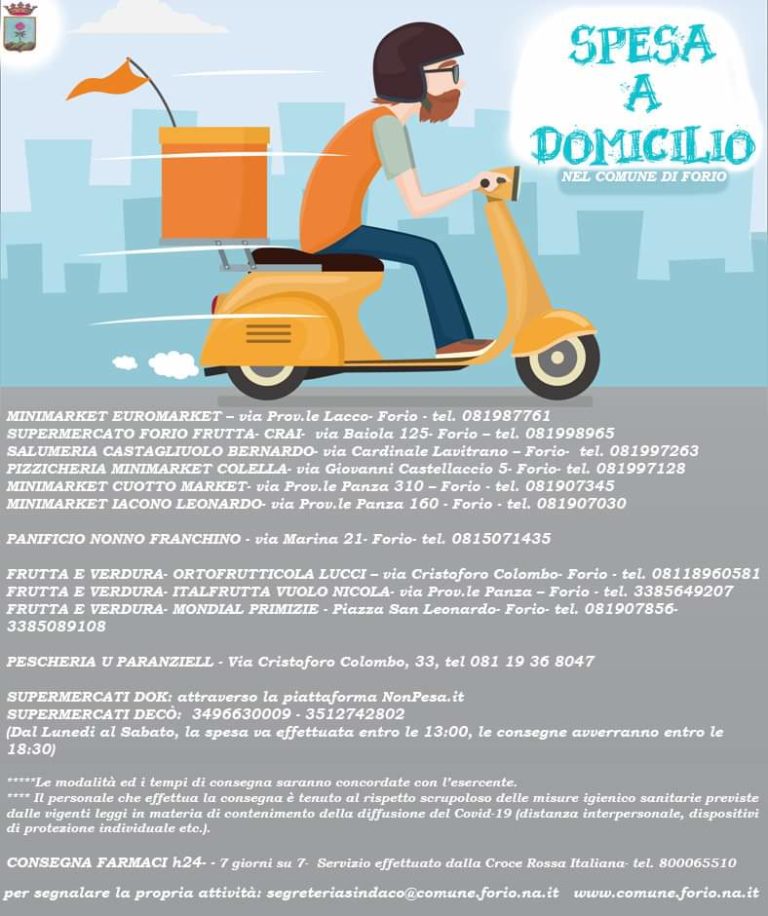 SPESA A DOMICILIO, L’ELENCO DEGLI ESERCIZI ADERENTI A FORIO