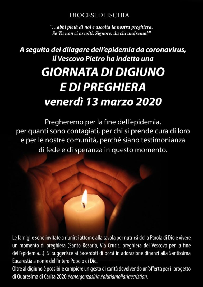 DIOCESI DI ISCHIA – VENERDI’ LA GIORNATA DI DIGIUNO E PREGHIERA