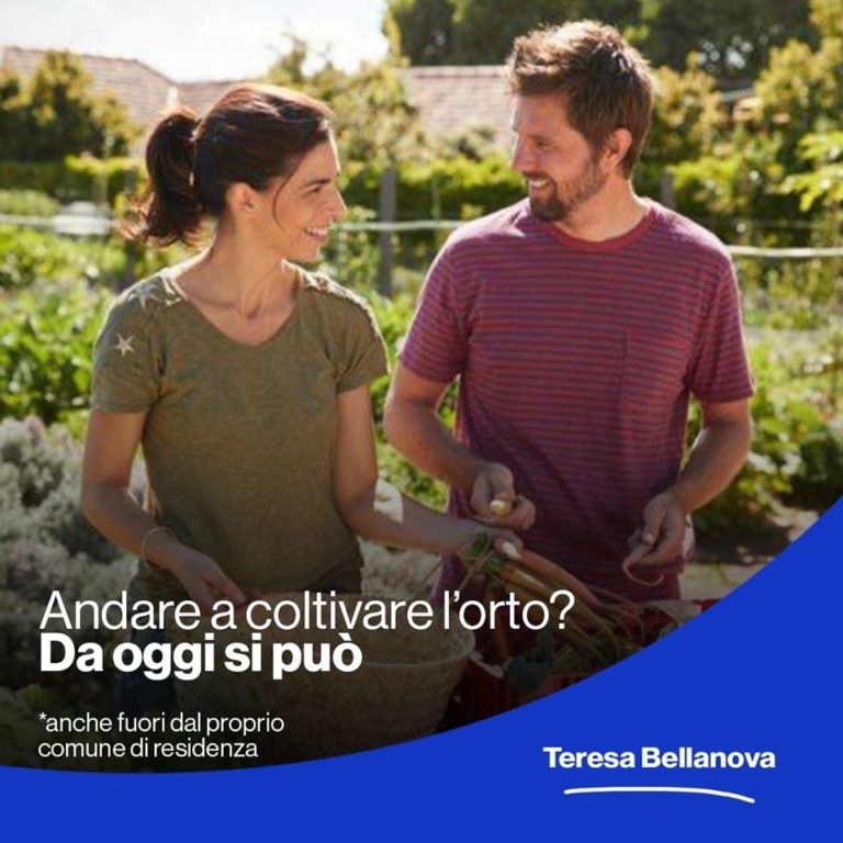 E’ POSSIBILE USCIRE DA CASA PER CURARE IL PROPRIO ORTO! L’ANNUNCIO DEL MINISTRO BELLANOVA