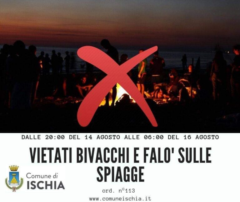 A FERRAGOSTO OFF -LIMITS LE SPIAGGE DEL COMUNE DI ISCHIA
