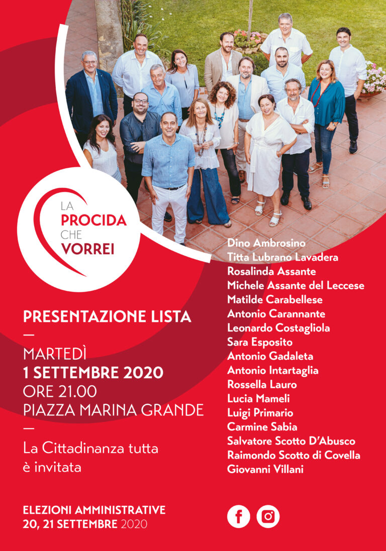 IN DIRETTA SU NUVOLA TV LA PRESENTAZIONE DELLA LISTA “LA PROCIDA CHE VORREI”