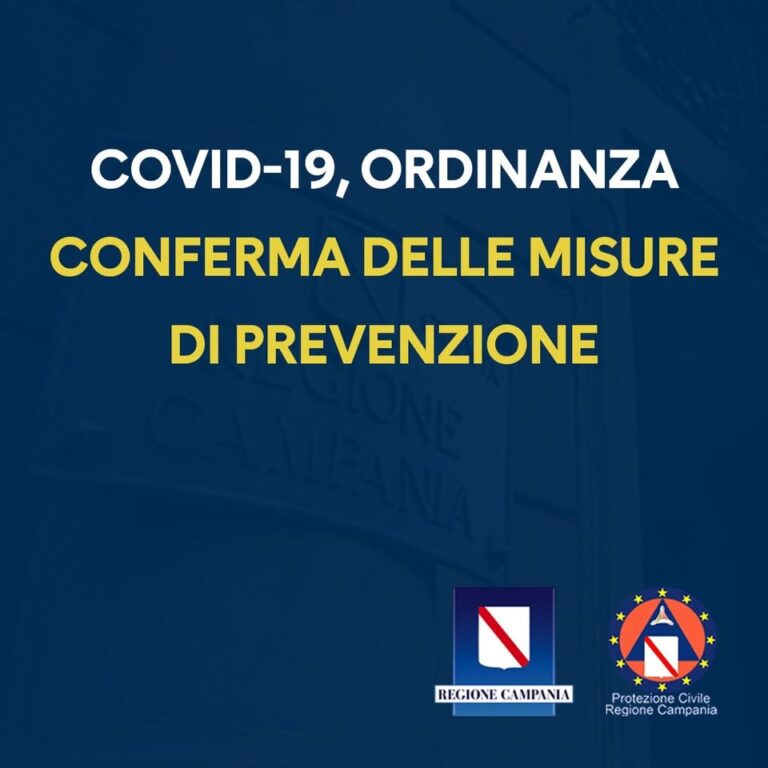 COVID-19, ORDINANZA N. 81: SI CONFERMANO LE MISURE DI PREVENZIONE