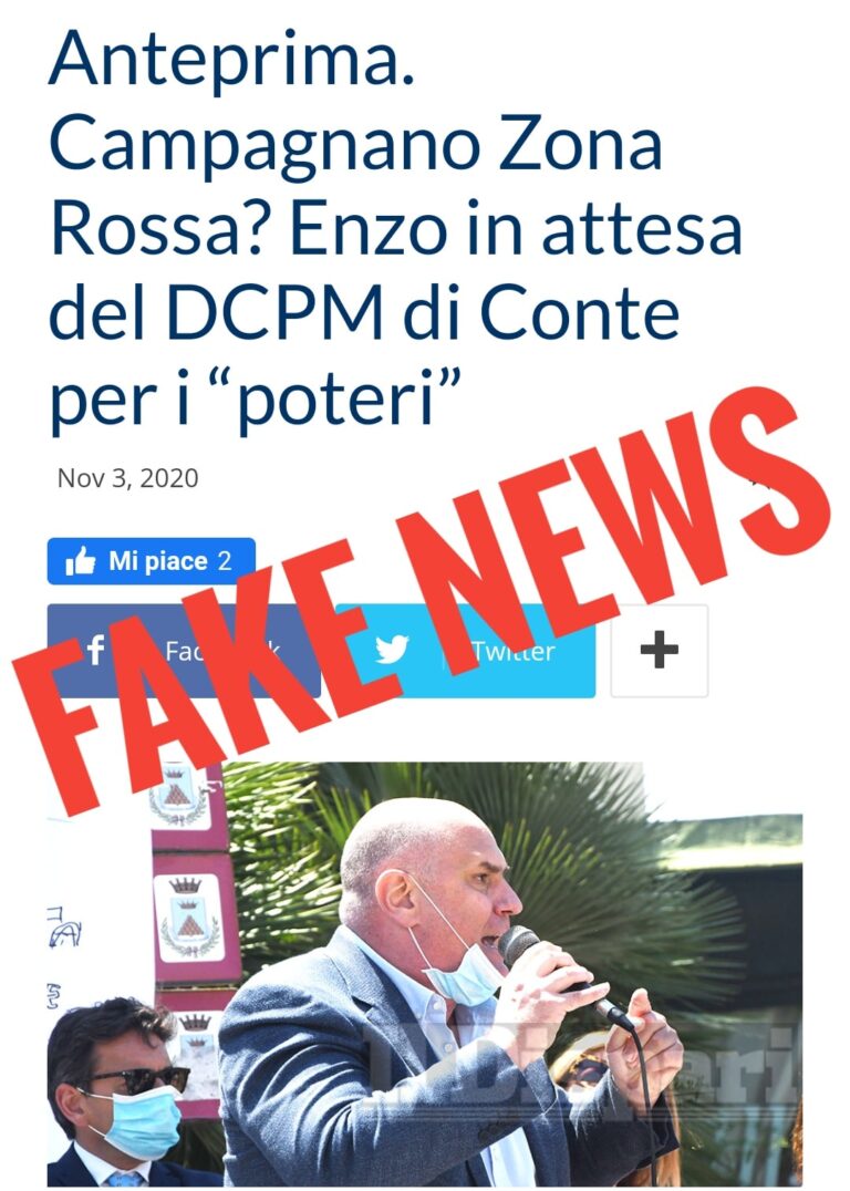 ENZO FERRANDINO: “NESSUNA ZONA ROSSA A CAMPAGNANO, BASTA FAKE NEWS”