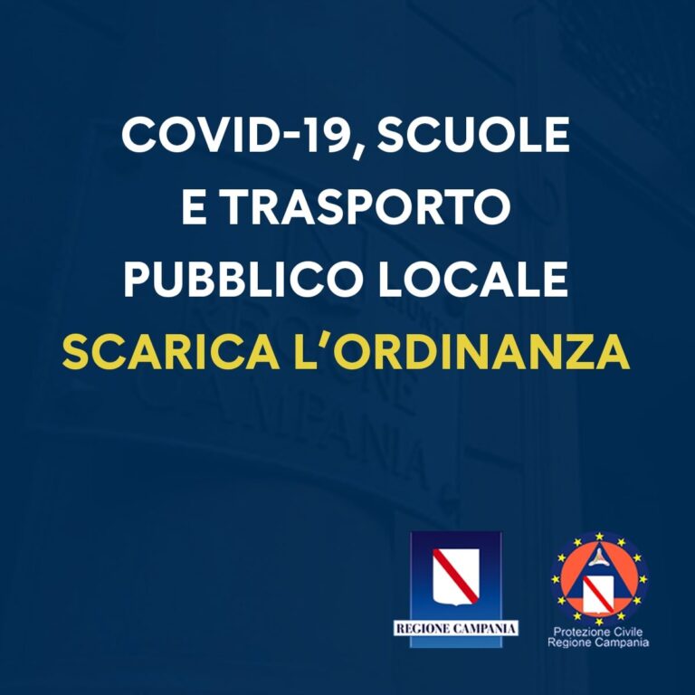 NUOVA ORDINANZA REGIONALE SU SCUOLE E TRASPORTO PUBBLICO