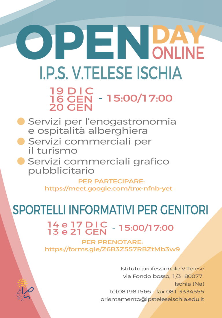 OPEN DAY ON LINE PER IL “TELESE” DI ISCHIA