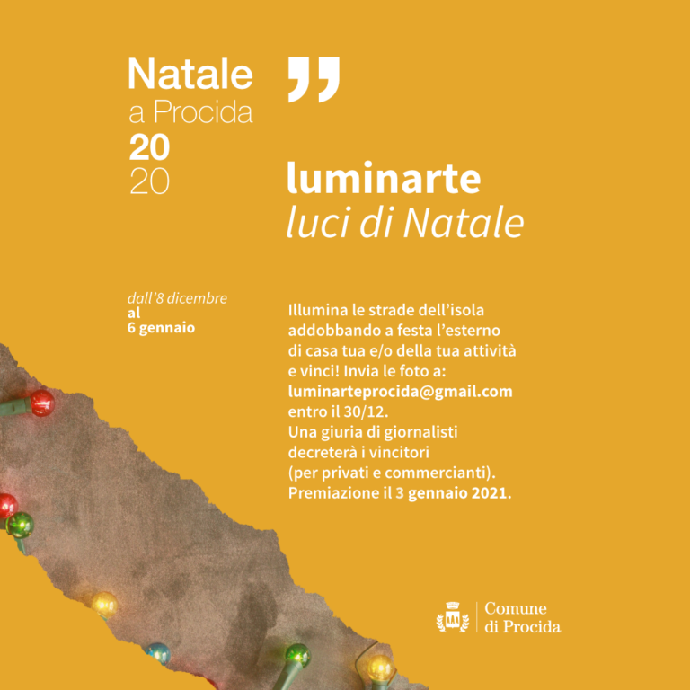 LUMINARTE, A PROCIDA INIZIATIVA SOLIDALE PER IL NATALE 2020