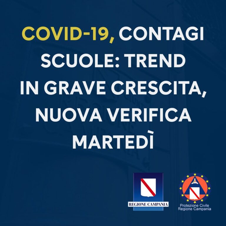 RIUNIONE UNITÀ DI CRISI SU CONTAGI SCUOLE: TREND IN GRAVE CRESCITA, NUOVA VERIFICA MARTEDÌ