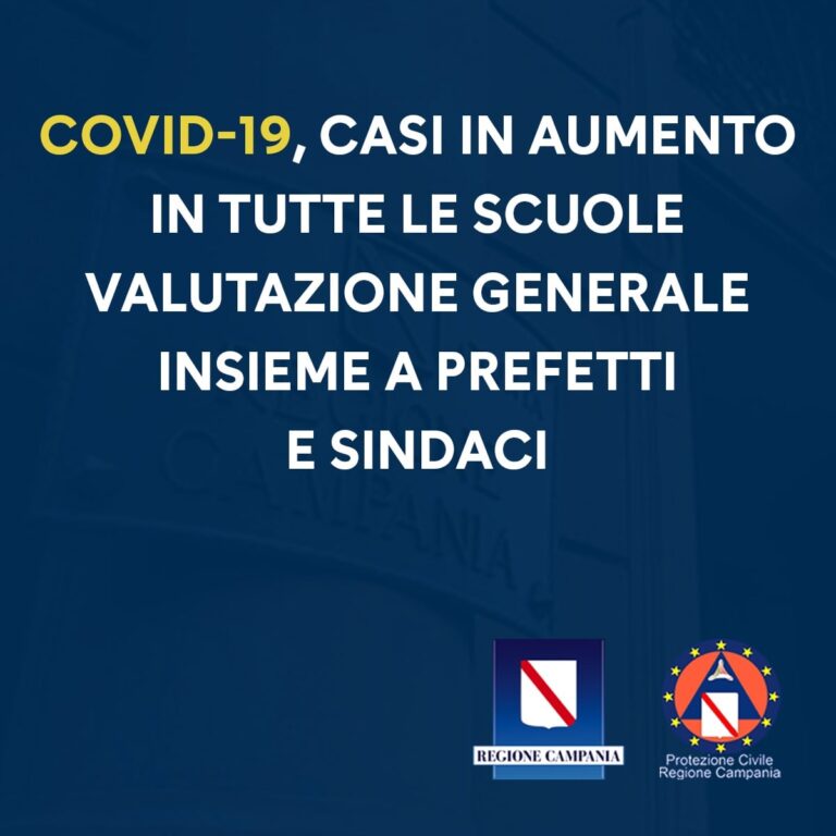 COVID-19, CASI IN AUMENTO IN TUTTE LE SCUOLE, VALUZIONE GENERALE INSIEME A PREFETTI E SINDACI