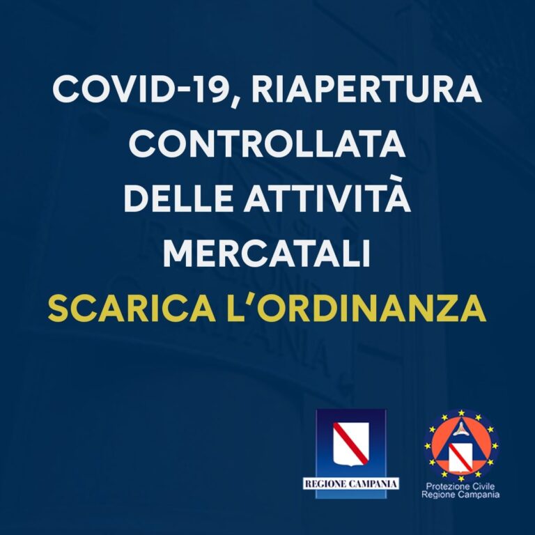 COVID 19, RIAPERTURA CONTROLLATA DELLE ATTIVITÀ MERCATALI