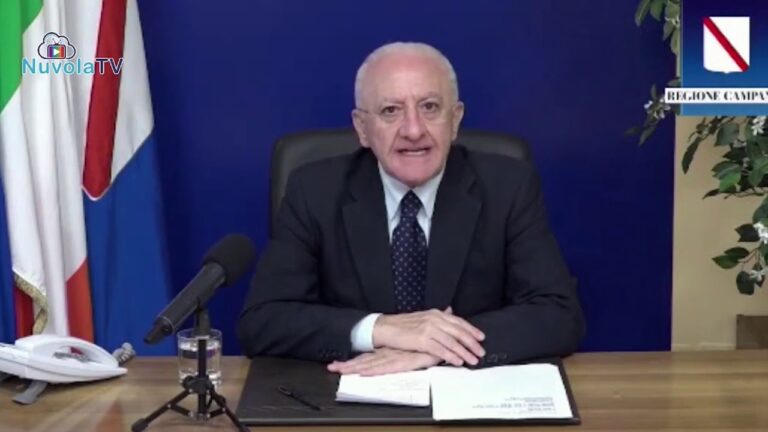 DE LUCA ANNUNCIA IN DIRETTA LA ZONA ROSSA PER LA CAMPANIA: “DETERMINATA DALLE VARIANTI E DAI COMPORTAMENTI IRRESPONSABILI”