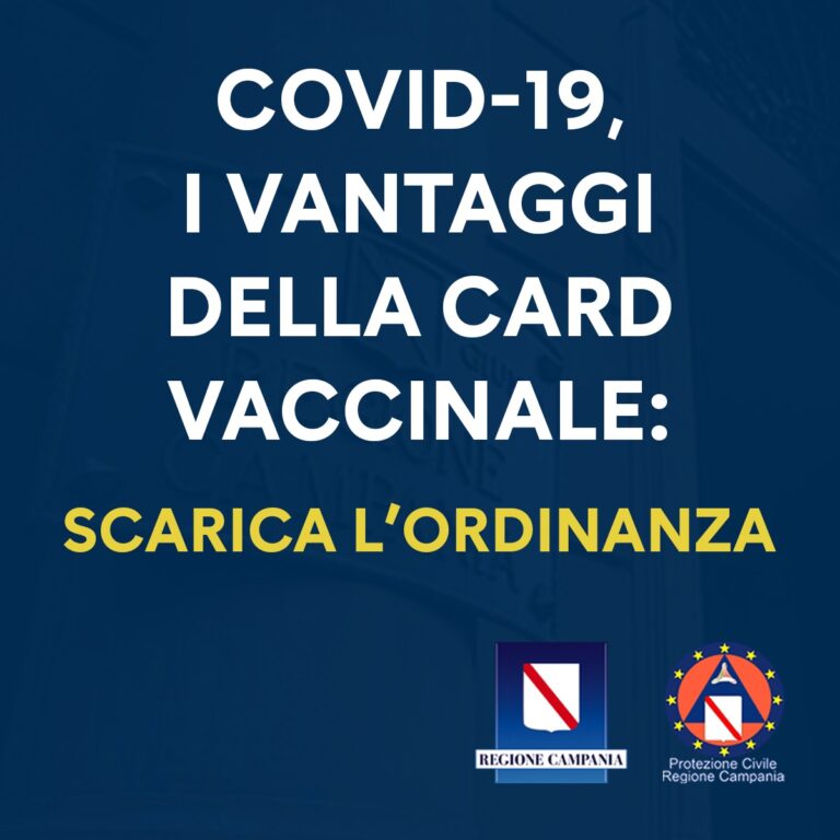 DE LUCA FIRMA UNA NUOVA ORDINANZA: I VANTAGGI DELLA CARD VACCINALE