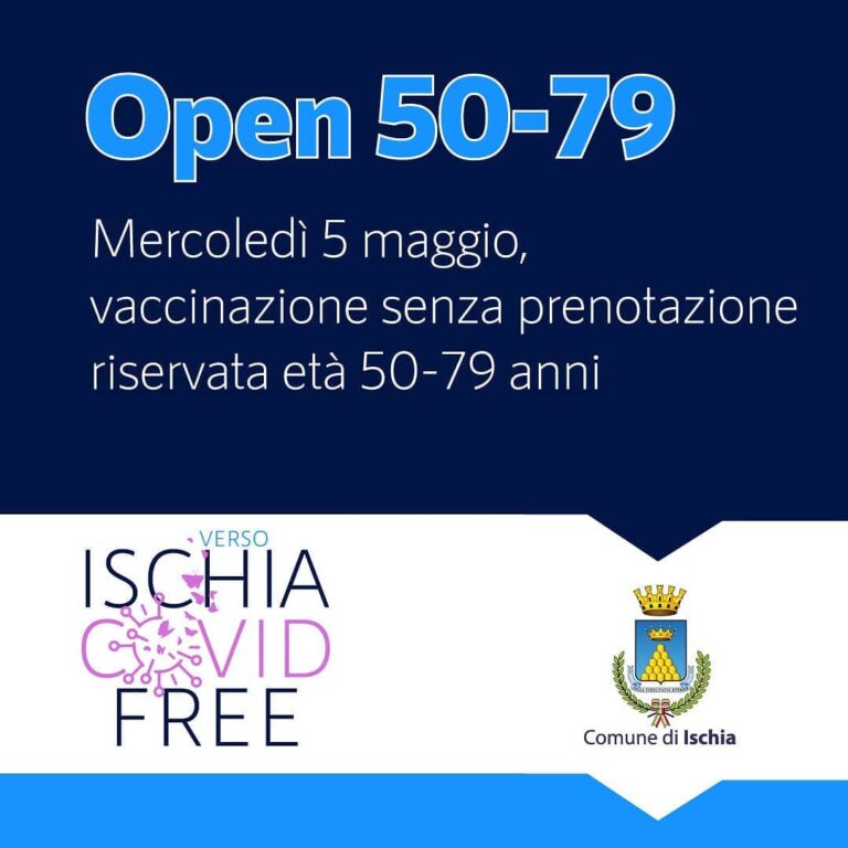 CON 1100 VACCINI NEL SOLO HUB DI ISCHIA, LA VACCINAZIONE SVOLTA: SI PROCEDE RAPIDAMENTE, NON RINVIATE LA PRENOTAZIONE! DOMANI OPEN DAY 50-79 AL PALAZZETTO DI ISCHIA