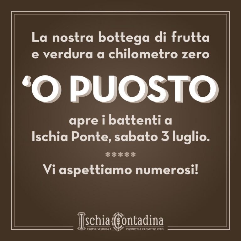 APRE LA BOTTEGA “‘IL CHILOMETRO ZERO ISCHITANO NEL PANIERE DELLA SPESA QUOTIDIANO