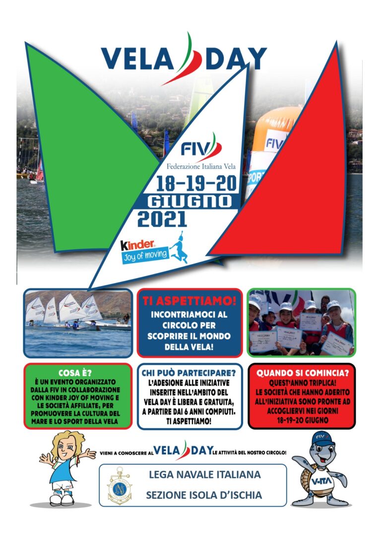IL PROGRAMMA DEL “VELA DAY” ORGANIZZATO DALLA FEDERAZIONE ITALIANA VELA