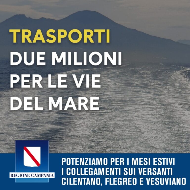 TRASPORTI, DUE MILIONI PER LE VIE DEL MARE