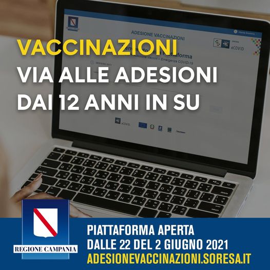 VACCINAZIONI, VIA ALLE ADESIONI DAI 12 ANNI IN SU