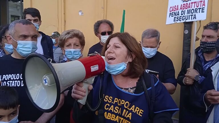 DOMANI A ROMA NUOVO PRESIDIO DI PROTESTA IN PIAZZA MONTECITORIO PER DIRE BASTA AGLI ABBATTIMENTI DELLE PRIME CASE DI NECESSITA’