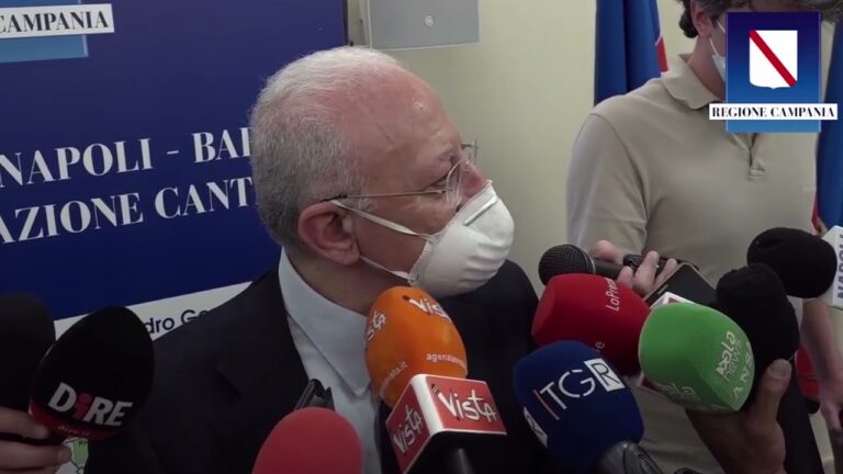 CORANAVIRUS, SITUAZIONE PIU’ TRANQUILLA IN CAMPANIA MA IL PRESIDENTE DE LUCA RACCOMANDA ANCORA TANTA PRUDENZA E GRANDE SENSO DI RESPONSABILITA’
