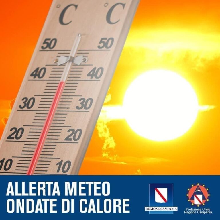 ALLERTA ONDATE DI CALORE DALLE 8 DI DOMANI PER UNA DURATA DI 72 ORE