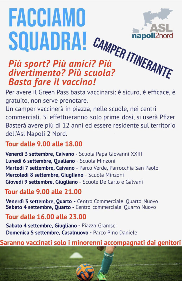 “FACCIAMO SQUADRA”, AL VIA LA CAMPAGNA VACCINALE CHE PARLA AI GIOVANI
