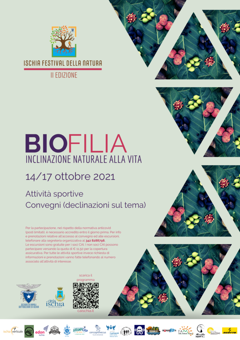 AL VIA LA SECONDA EDIZIONE DELL’ISCHIA FESTIVAL DELLA NATURA CAI, DAL 14 AL 17 OTTOBRE