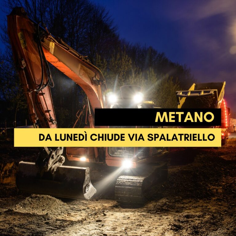 BARANO, METANO: DA LUNEDÌ CHIUDE VIA SPALATRIELLO