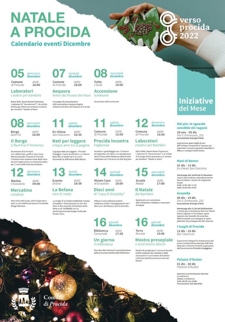PROCIDA PRESENTA IL CALENDARIO DEGLI EVENTI DI NATALE