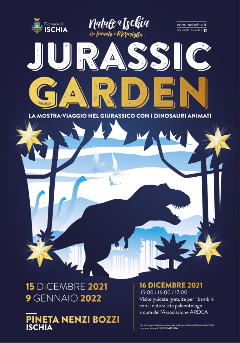 NATALE A ISCHIA – L’INAUGURAZIONE DEL BOSCO INCANTATO E DI JURASSIC GARDEN NELLA PINETA NENZI BOZZI  CON LA MUSICA DA JAYLA BROWN: APPUNTAMENTO ALLE ORE 18:00 IN PIAZZETTA S. GIROLAMO