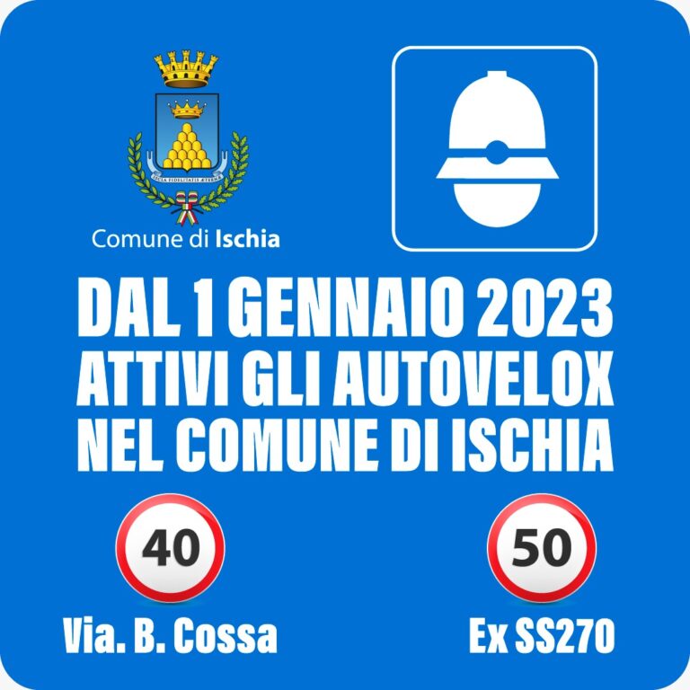 ISCHIA, DAL 1 GENNAIO ATTIVI GLI AUTOVELOX