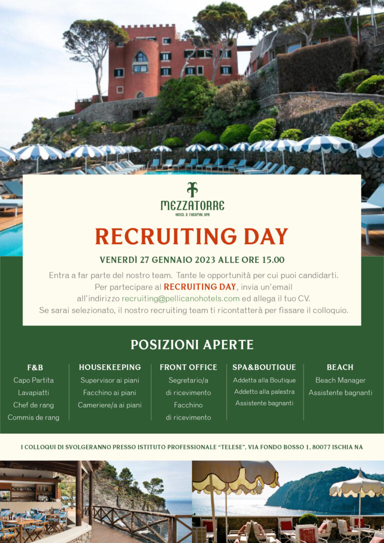 L’HOTEL MEZZATORRE CERCA PERSONALE: RECRUTING DAY ALL’ISTITUTO TELESE