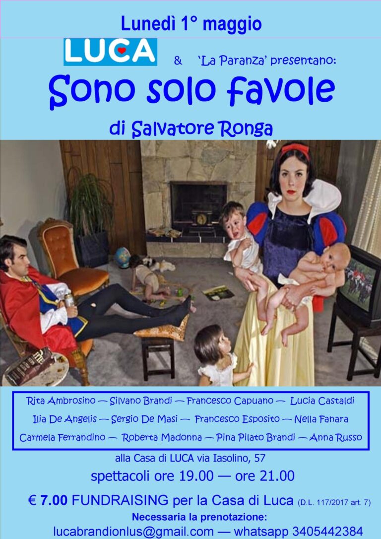 “SONO SOLO FAVOLE” A CASA DI LUCA LA PERFORMANCE FINALE DEL LABORATORIO TEATRALE
