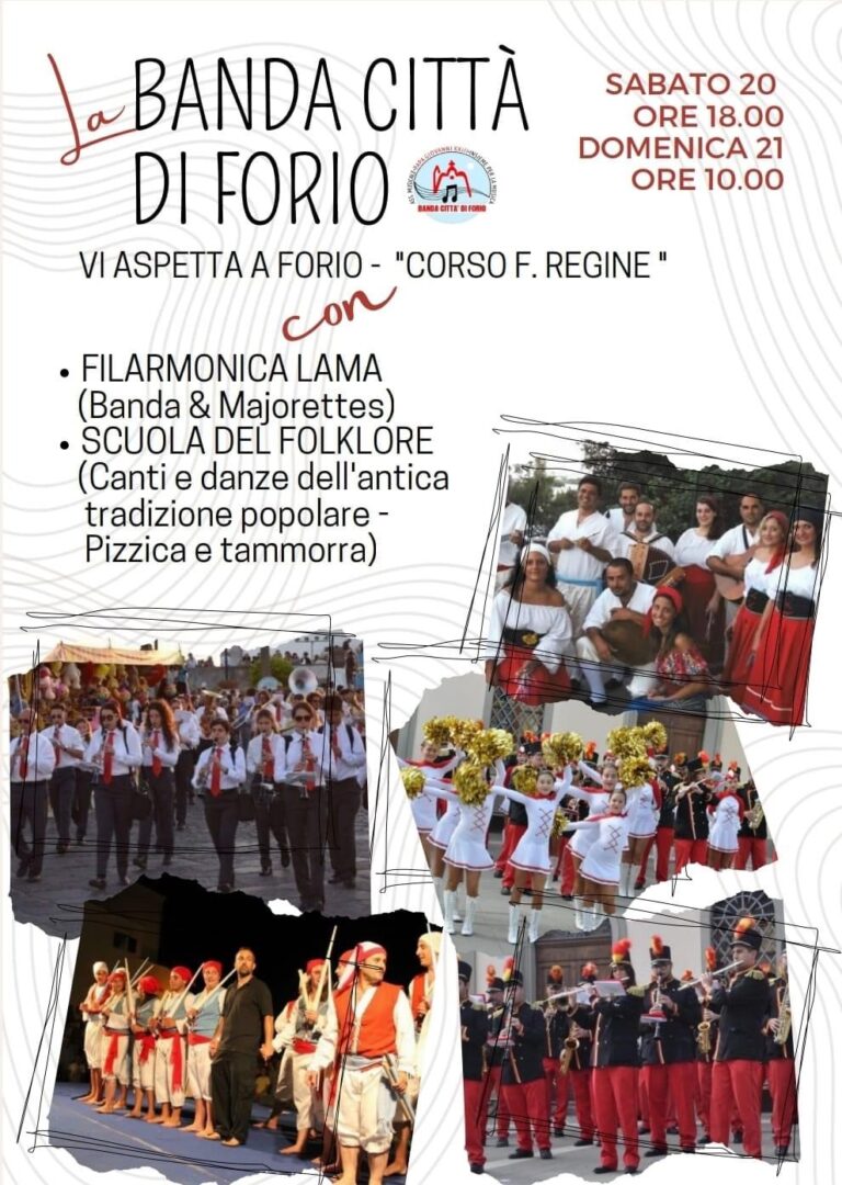BANDA CITTÀ DI FORIO: SABATO E DOMENICA IL DOPPIO APPUNTAMENTO CON LA MUSICA POPOLARE