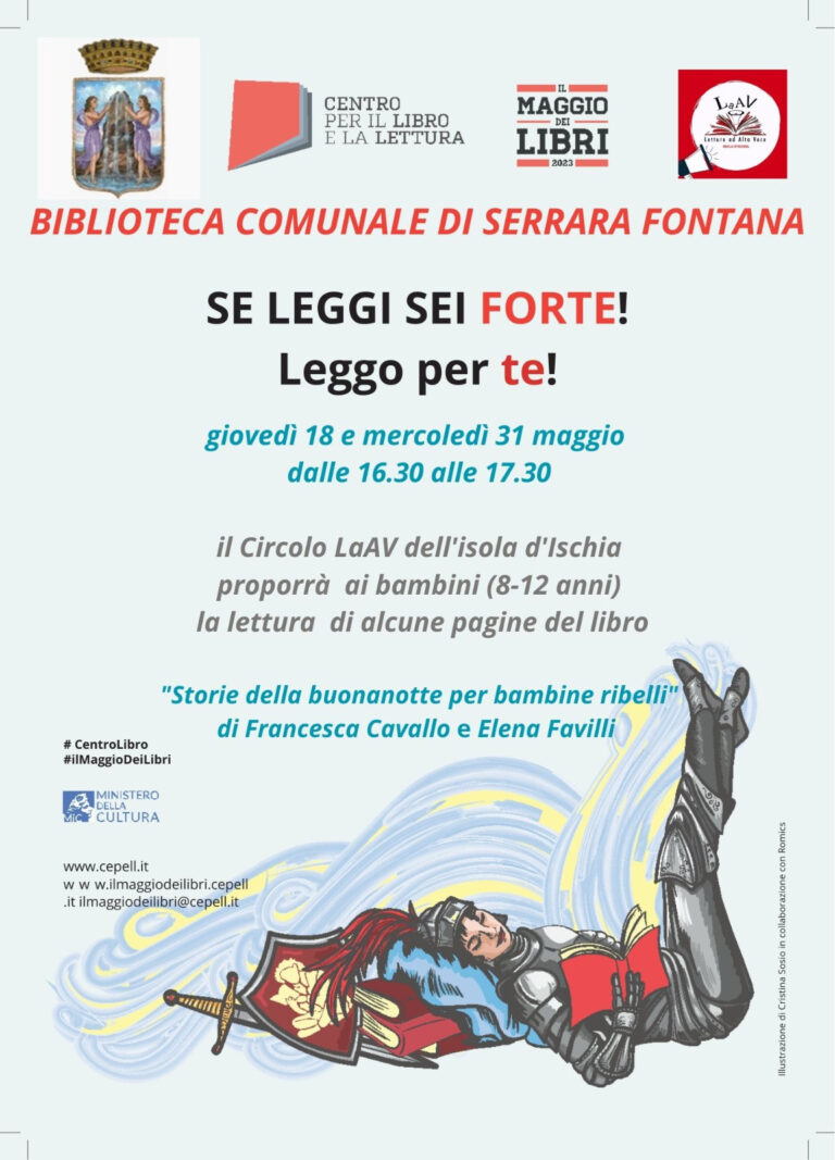 SERRARA FONTANA, BIBLIOTECA COMUNALE: AL VIA LE LETTURE AD ALTA VOCE