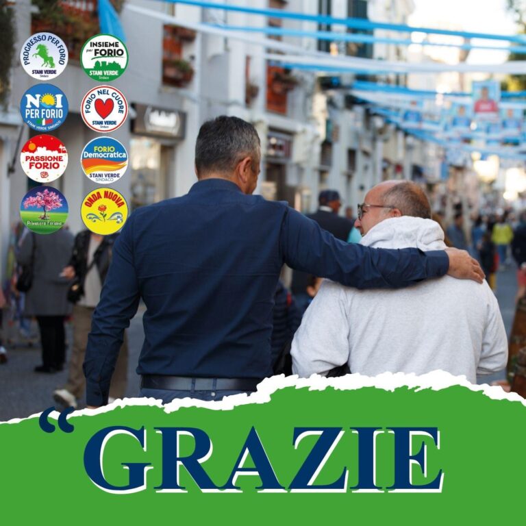 STANI VERDE COSÌ RINGRAZIA: FORIO CI HA TRAVOLTI CON UN PLEBISCITO DI VOTI. 