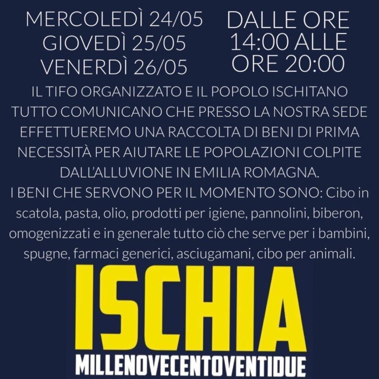 ISCHIA MILLENOVECENTOVENTIDUE: RACCOLTA FONDI 