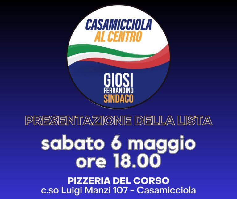 CASAMICCIOLA, SABATO POMERIGGIO LA PRESENTAZIONE DELLA LISTA DI GIOSI FERRANDINO