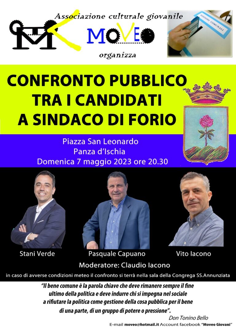 ELEZIONI FORIO – DOMENICA A PANZA IL CONFRONTO TRA I CANDIDATI