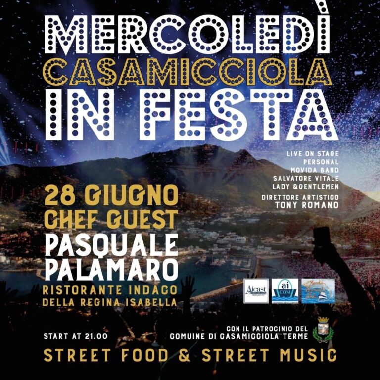 CASAMICCIOLA IN FESTA: PASQUALE PALAMARO CHEF GUEST DELLA SECONDA SERATA IN MUSICA