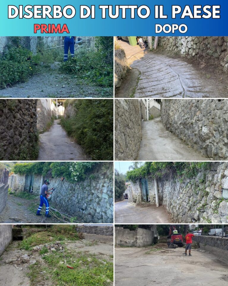 FORIO : IN ATTO IL DISERBO E ASFALTO STRADALE  SU TUTTO IL TERRITORIO 