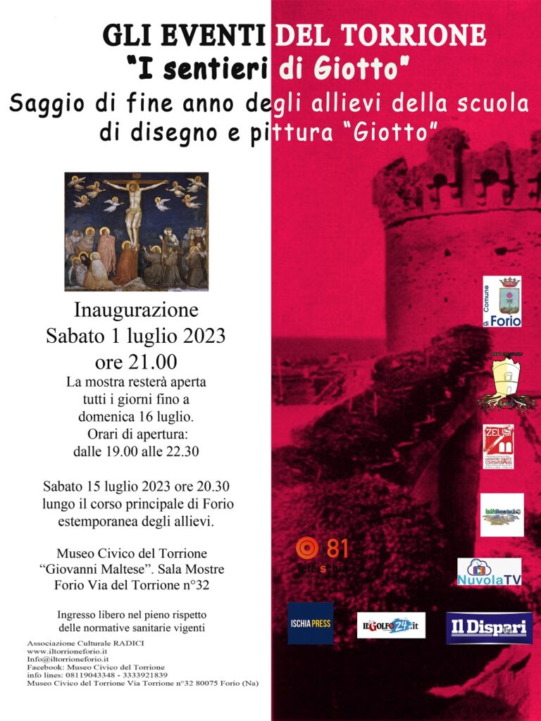 FORIO, I SENTIERI DI GIOTTO: L’EVENTO AL TORRIONE DA SABATO 1 LUGLIO 