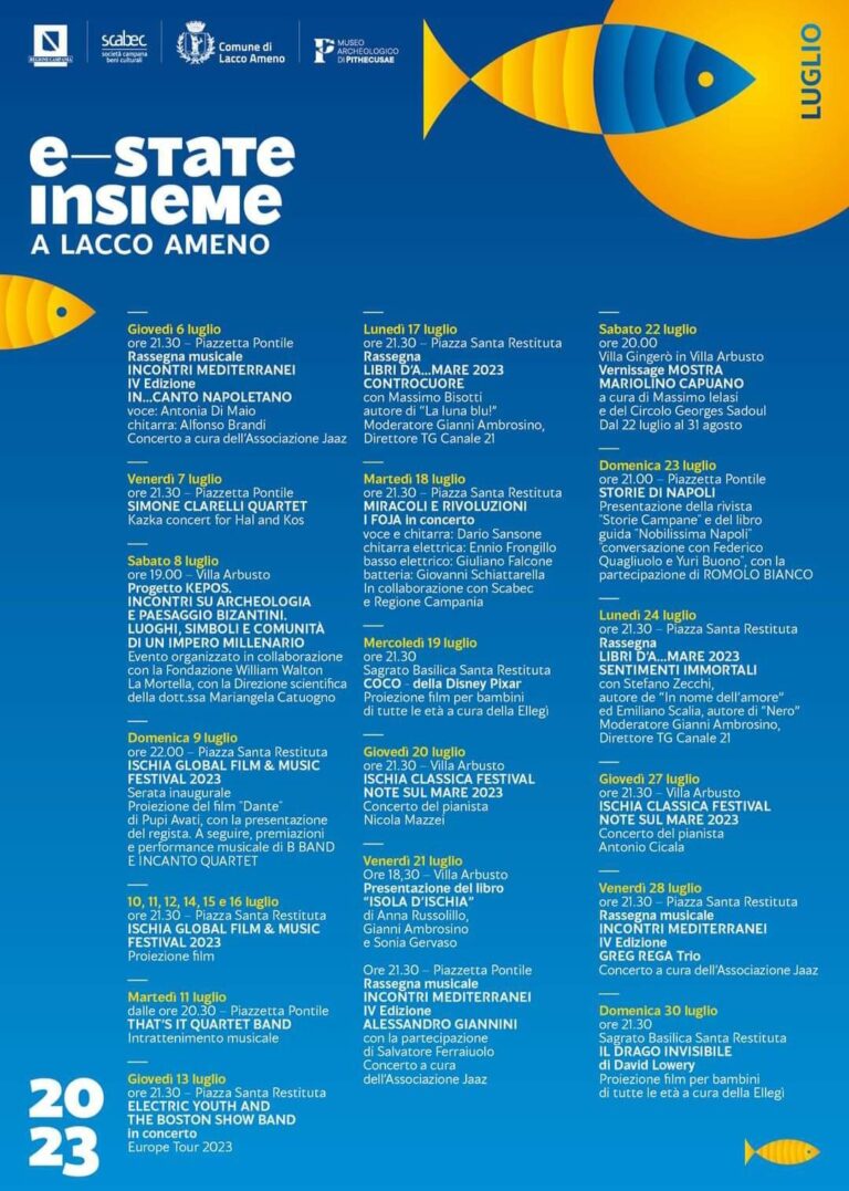 E- STATE INSIEME A LACCO AMENO, IN ANTEPRIMA IL CALENDARIO DEGLI EVENTIDEL MESE DI LUGLIO