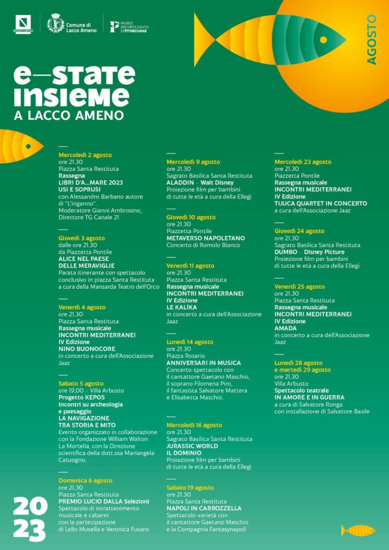 “E-STATE INSIEME A LACCO AMENO”, IN ANTEPRIMA IL CALENDARIO DEGLI EVENTI DEL MESE DI AGOSTO