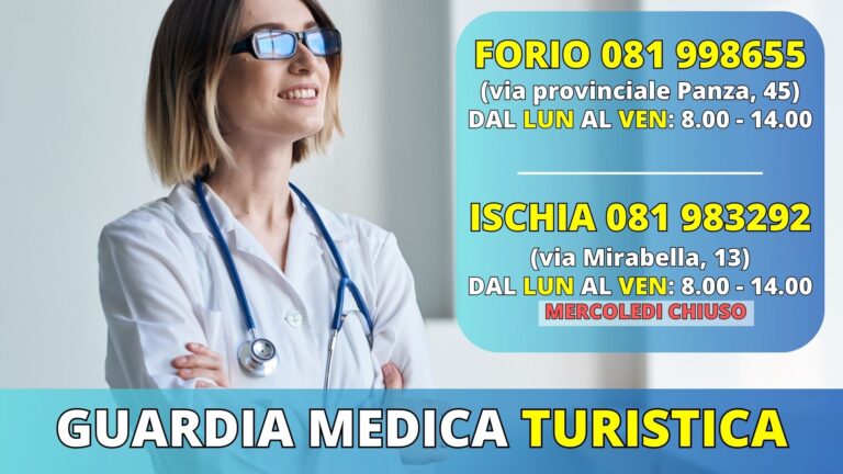 ISOLA D’ISCHIA, ASSISTENZA SANITARIA AI TURISTI: GLI ORARI FINO AL 30 SETTEMBRE 